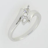 Sterling Silver Semi Mount Ring Setting Round RD 3.5x3.5mm White Topaz - Syzjewelry